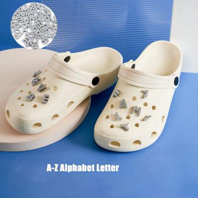 China A-Z Letter Shoes Accessories Clog Charm Metal Alphabets Decoration, Croc Charms That Spell Name On Sandal Shoe Charms for sale