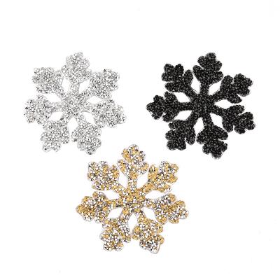 China 3D Snowflake Rhinestone Patch Clothing Accessories Self Heat Transfer Press Iron On Patches For Clothes for sale