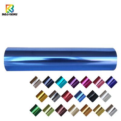 China Blue Metallic Lake HTV Clothing Heat Transfer Vinyl Film Iron On Vinil For T-shirt Assorted Colors Easy Cut And Weed Design 0.5*25m for sale