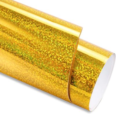 China Hydrographic Washable Water Transfer Film - 25cm x 100cm Holographic Gold Vinyl Wrap for Cricut and other craft cutters for sale