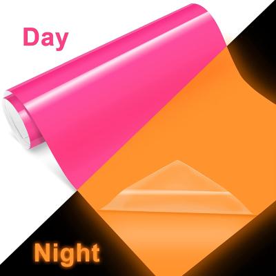 China Glow In The Dark Transfer Vinyl Glow In The Dark HTV Iron On Vinyl Neon 6 Colors PU HTV Luminous Vinyl Package For DIY T-Shirts&Lettering for sale