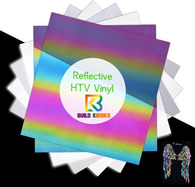 China Apparel HTV Reflective Rainbow Vinilo 10