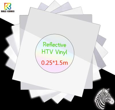 China Apparel HTV Vinilo Roll 0.25*1.5m Reflective Silver Heat Transfer Vinyl For DIY T-shirts Iron On Vinil Cricut Stretch Pack for sale