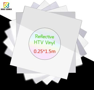 China Reflective Vinilo Apparel Roll 0.25*1.5m HTV Heat Transfer Vinyl Rolls For DIY T-Shirts Iron On Vinil Cricut Easy Weed - Silver for sale