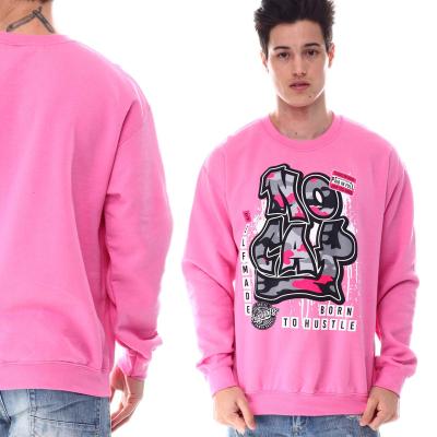 China New Arrival Anti-wrinkle Embroidery Rose Crewneck Sweatshirt Oversized Printed Men's Sweatshirt for sale