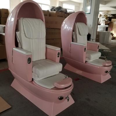 China Modern luxury durable hot sale pink egg sharped luxury pedicure spa massage chair for nail salon for sale