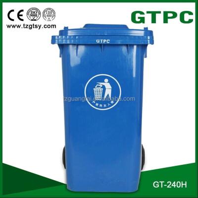 China Sustainable 240L Wheeled Feature Eco - Friendly And Outdoor Use Plastic Garbage Bin for sale