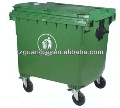 China Eco - Friendly 660L Plastic Garbage Bin / Trash Bin With Wheels for sale