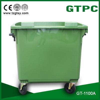 China Eco - Friendly HDPE 1100L Garbage Bin / Trash Can / Rubbish Bins With Wheels for sale