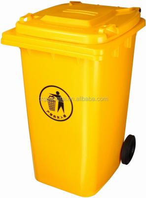 China Wheelie Sustainable Bin Plastic Yellow 120Litre Bin for sale