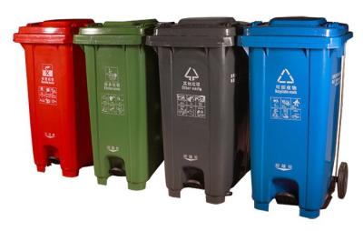 China Pedal Dust Pedal Bin / EN840 Sustainable Extra Waste Container 120L for sale