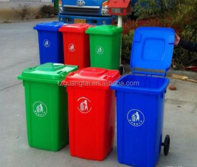 China Sustainable Outdoor Mobile Waste Bin With Wheels And Lids 120L for sale