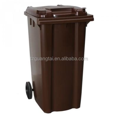 China Wheelie Sustainable Waste Bin in 240L Brown Plastic Bin for sale