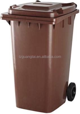 China 240L Sustainable Plastic Dust Bin Brown Color for sale