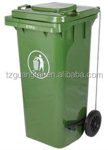 China Sustainable Green Plastic Wheeled 240lt Bin With Side Pedal for sale