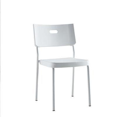 China Modern Plastic Restaurant Furniture Metal Stacking Dining Chair for sale