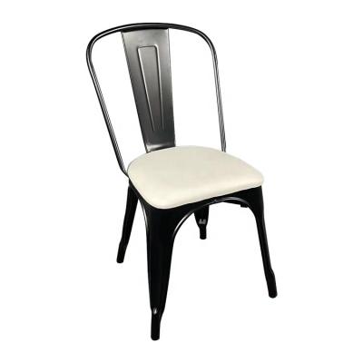 China Modern Industrial Bar Furniture Stacking Metal Bar Chair With Cushion for sale