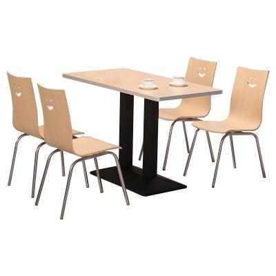 China Contemporary Canteen Dining Furniture Metal Table And Chair Set For Restaurant for sale