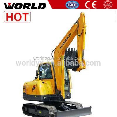 China 6 ton long boom hydraulic chain drive excavator machine for sale 0.25m3 for sale