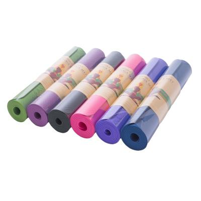 China Tape 183cm*61cm*6mm For Women Anti-Slip Single Color Tape Eco-friendly Yoga Mat for sale