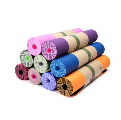 China Double Color Non-slip Tape Yoga Mat /Custom Yoga Mat /High Quality Exercise Sports Mat For Home Gym Fitness Tape Yoga Mat for sale