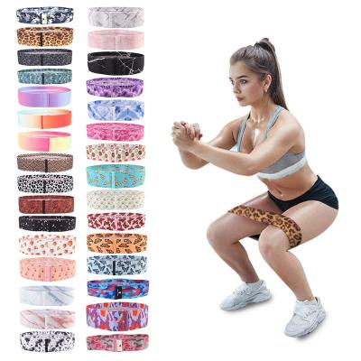 China Custom Home Exercise Logo Exercise Loop Fabric Resistance Band Set Anti Slip Elastic Booty 3 Band Hip Circle Bootie Band Set for sale