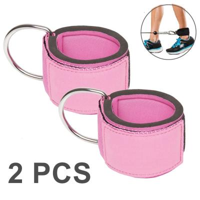 China Prevent Recover Ankle Sprains 2PCS Ankle Straps For Cable Machines / D-Ring Neoprene Padded Ankle Cuffs For Legs / Neoprene Cable Foot Attachment Cuff for sale