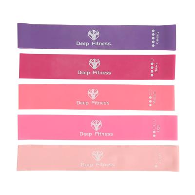 China Custom Logo Wholesale Pink Series Mini Resistance Loop Band High Elasticity Set Exercise Fitness Latex Stretch Resistance Bands for sale