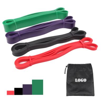 China Custom Latex Logo Resistance Bands 4 Piece Set /Pull Up Aid Resistance Band/Custom Exercise Power Bands for sale