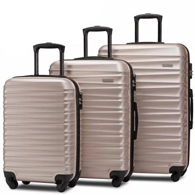 China ABS Hardside Trolley Luggage Customized OEM ODM Set Of 3 ABS Hardsided Suitcase Luggage Set Travel Bags Trolley Luggage for sale