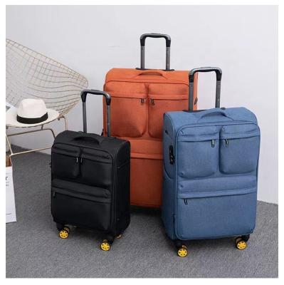 China Oxford Customized Dealing with Fashionable 3 Piece Oxford Cloth Pull Rod Box Soft Suitcase Travel Trolley Case Luggage Set for sale