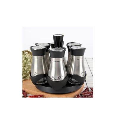 China Sustainable Quality Organizer Unique Design Spun Stainless Steel Seasoning Jar Set for sale