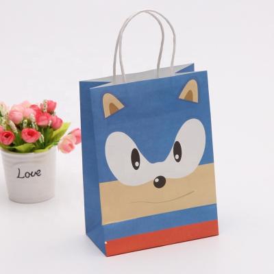 China Recyclable Custom Printing Logo Picture Kraft Shopping Paper Bag With Twisted Handle Kraft Paper Bag for sale