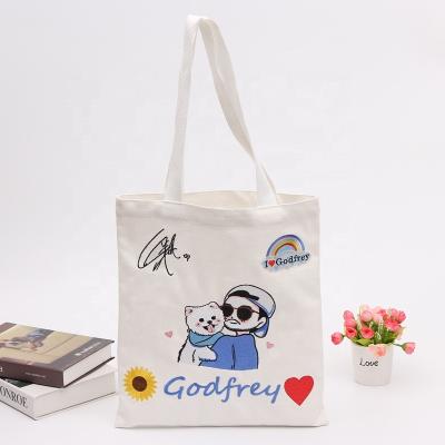 China Tote Bag Promotional Good Quality Recyclable Canvas Shopping Shoulder Embroidery Cotton Bags and Cotton Bags Customized Cotton Fabric WZ for sale