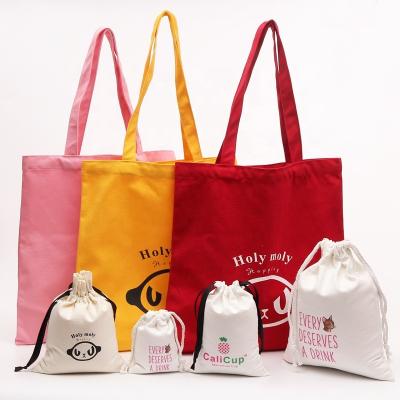 China Recyclable OEM ODM Factory Customize Colorful Eco Muslin Cotton Bag Drawstring Canvas Tote Bag For Shopping for sale