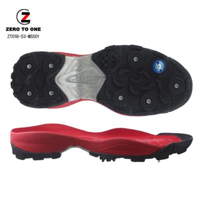 China Non Slip Outsole Custom Men Golf Soles For Shoes Making Spike Golf Shoe Sole With High Quality Men Multicolor Removable for sale