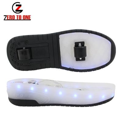 China Design LED Light Fashion Rollerskate Sports Shoe PVC Wheel Single Roller Outsole for sale