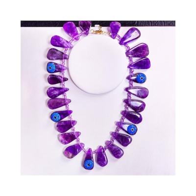 China Fashion Womens Jewelry Natural Africa Amethyst Necklace Custom Stones Finished Products for sale