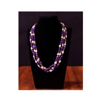 China New Africa Amethyst Finished Product Necklace Gemstone Bead Beads Necklace for sale