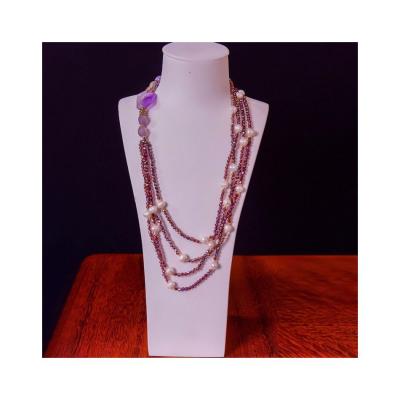 China Africa Fashion Women Handmade Amethyst Gemstone Bead Art Modeling Necklace for sale