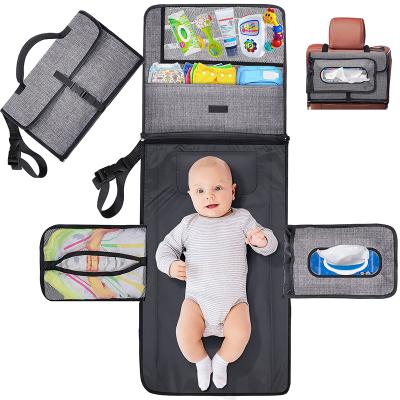 China Custom Waterproof Backpack Multi-Use Pockets Portable Baby Protective Diaper Changing Pad for sale