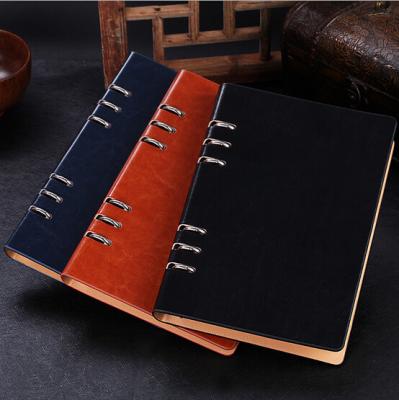 China Business gift - Manufacture loose-leaf notebooks 6 ring binder leather agenda LN-005 for sale