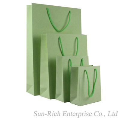 China Custom Solid color Light green hand paper bag shopping bag for sale