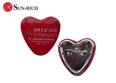 China Heart shape Tin Badges for promotion gift for sale