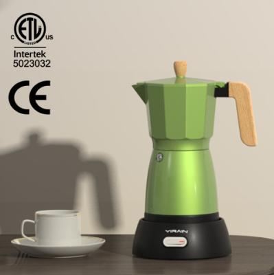 China WITH LID ETL Wooden Espresso Room Electric Mocha Maker/Electric Moka Pot New Arrival for sale