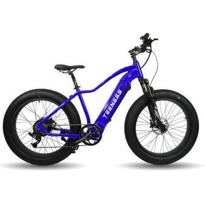 China Powerful aluminum alloy TEENESS 26inch fat mountain ebike with 750w rear hub motor providing strong drive force for sale