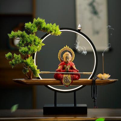 China Zen Night Light Creative Home Office Romantic Living Room Decoration Monkey Ceramic King Light for sale