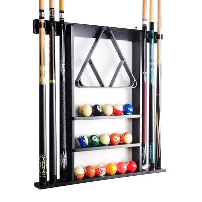 China Durable Pool Cue Rack Pool Stick Holder Wall Mount 8 Cue Holder Wall Billiard Cue Rack Pool Table Accessories for Billiard Room for sale