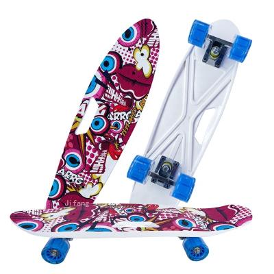 China Youngsters Cheap 25 ihch fish board skate boards wholesale colorful plastic board skateboard with PU wheels for sale