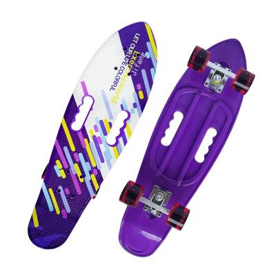 China Youngsters 26 Inch plastic fish skate board custom skateboard with big flashing light wheels for sale